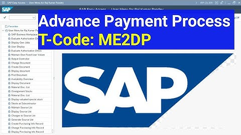 🔹 SAP Advance Payment Process | T-Code ME2DP Explained | SAP FICO / MM Tutorial T-Code #ME2DP 