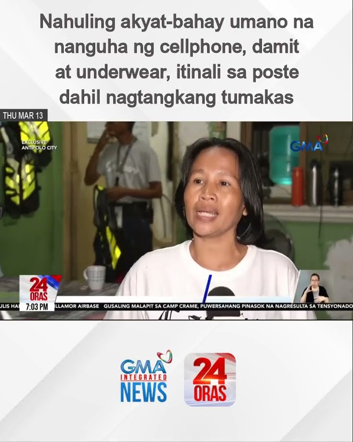 Nahuling akyat-bahay umano na nanguha ng cellphone, damit at underwear, itinali sa... | 24 Oras