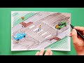 How to draw a Pedestrian Crossing or Crosswalk
