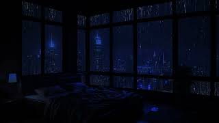 Embrace Ultimate Relaxation with Midnight Rain Sounds in Your Dark Bedroom  Cityscape Slumber