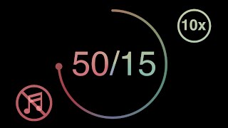 50 Minute Pomodoro Timer / 15 Minute Break - Pastel Dark Mode - Repeats 10x - Study & Focus Timer