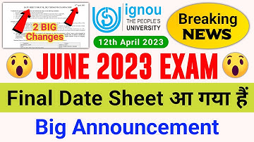 (Breaking News) IGNOU Released Final Date Sheet For June 2023 Examination_IGNOU Date Sheet June 2023