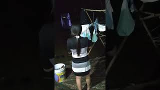 Ngakak. . Malammalam Jemur Pakean. Kaget Di Video Dari Blakang