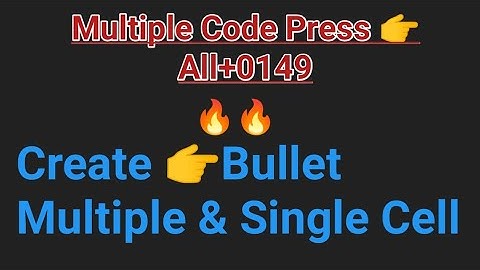 🔥🔥🔥How to create a Bullet in Single Cell & Multiple cell in Excel.