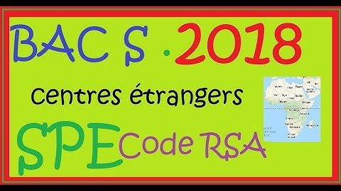 congruences   BAC S SPE   2018 Centres étrangers   Ex4 le code RSA