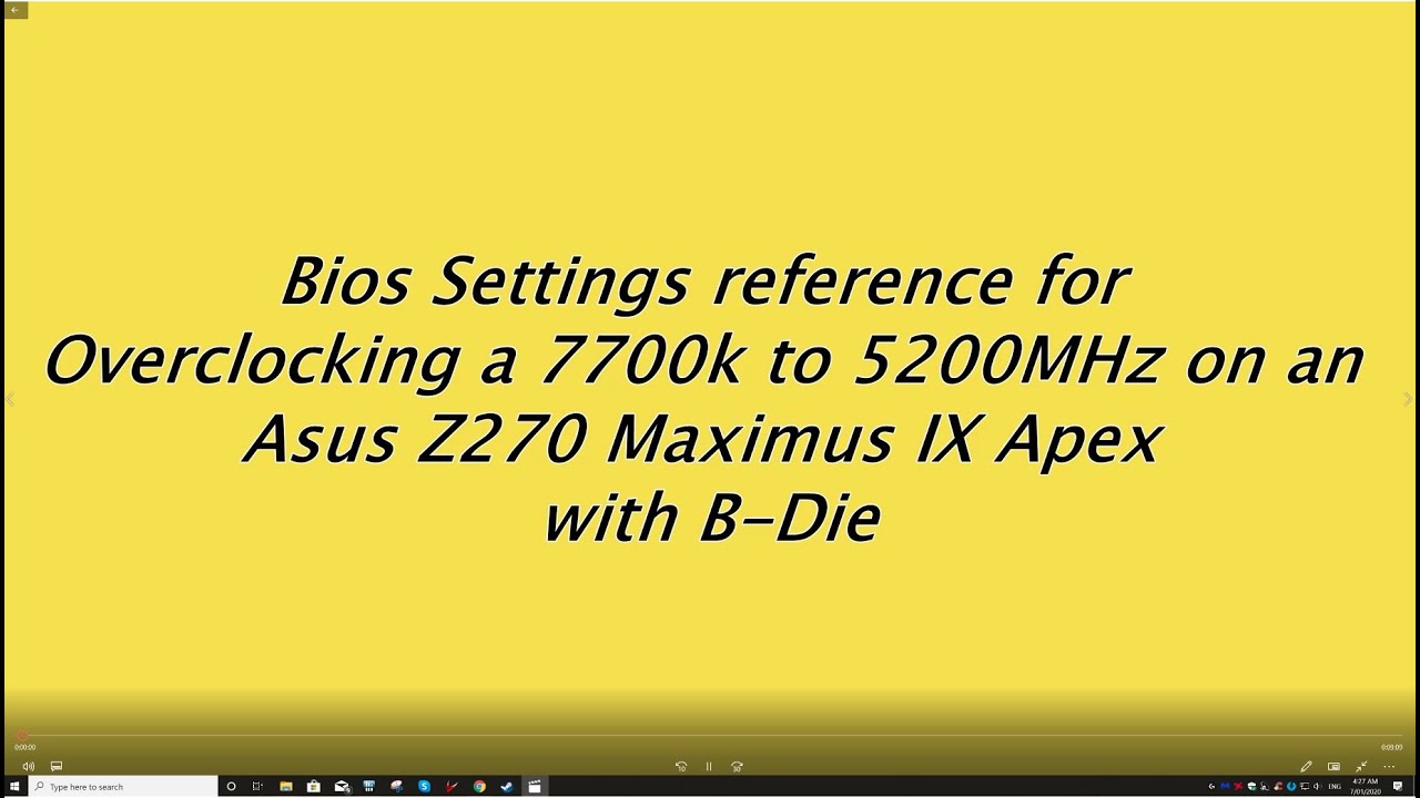 Bios settings for overclocking i7-7700k to 5.2 24/7 on Asus Z270