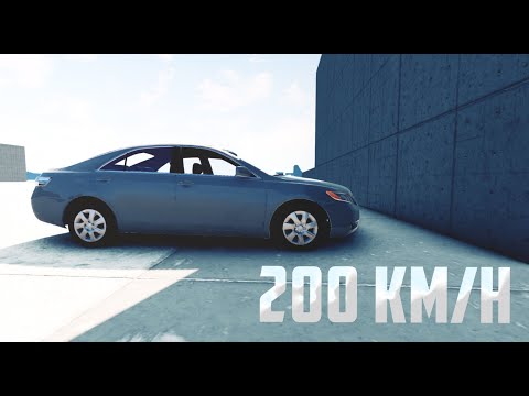 Crash Test | Toyota Camry 2007 Crashes To The Wall 200 KmH | Beamngdrive