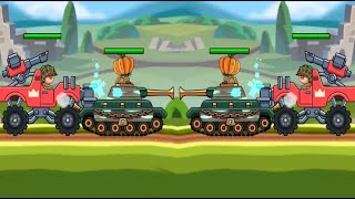 HILLS OF STEEL : ALL 17 MAX LEVELED TANKS IN 2 //VS// 2 BATTLES FROM FIRST TO LAST