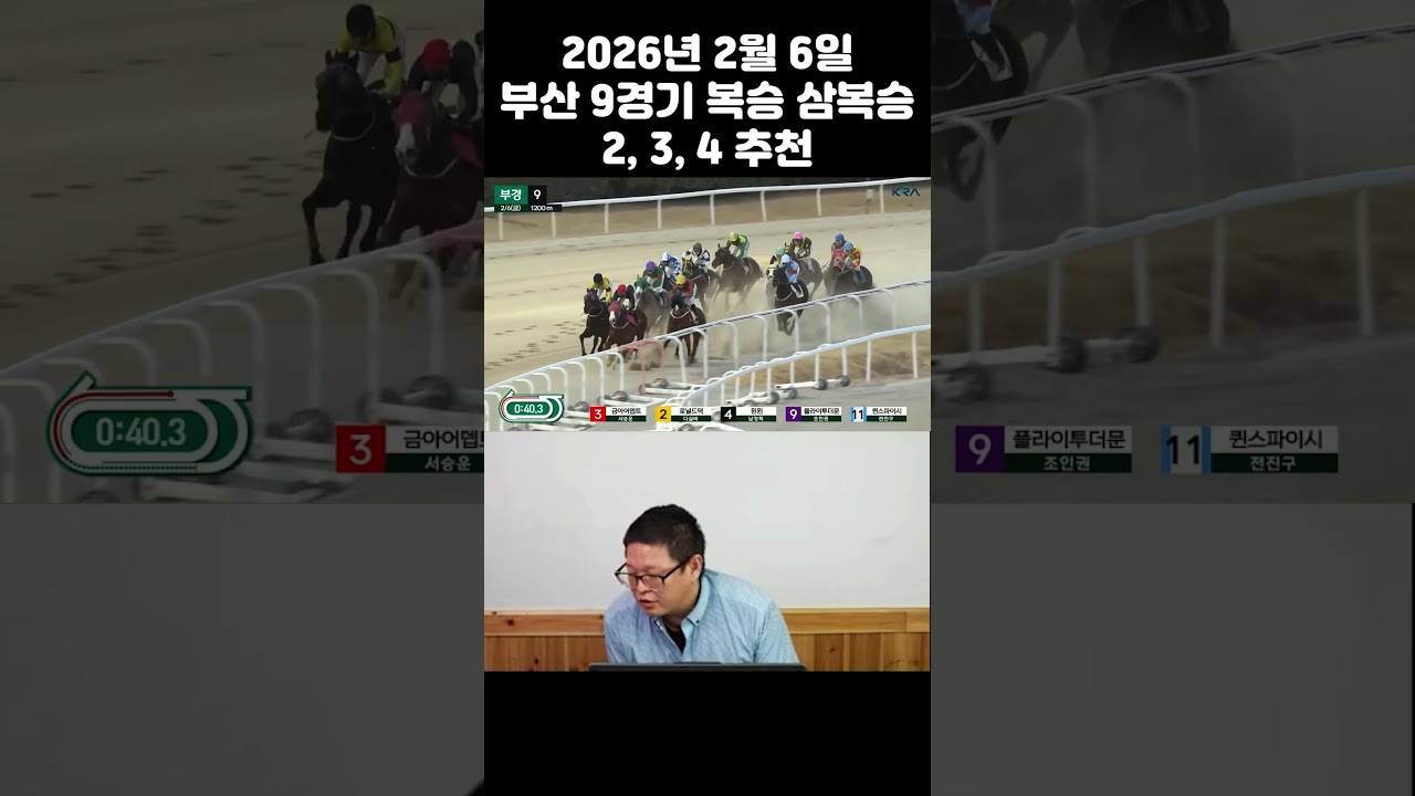 2월 6일 부산 9경주 복승 4.4배, 삼복승 10.6배 적중#경마 #경마분석 #경마방송 #경마예상 #서울경마 #부산경마 #제주경마 #그랑프리 #경주마