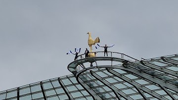 THE TRUMPET BEING PLAYED FROM THE STADIUM ROOF: Tottenham v Arsenal: North London Derby