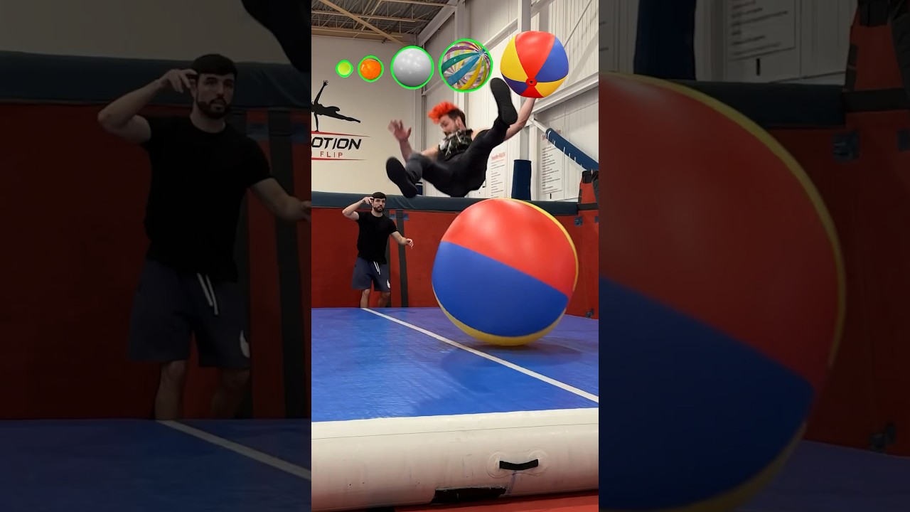 That last one ?? flip over balls challenge! #parkour