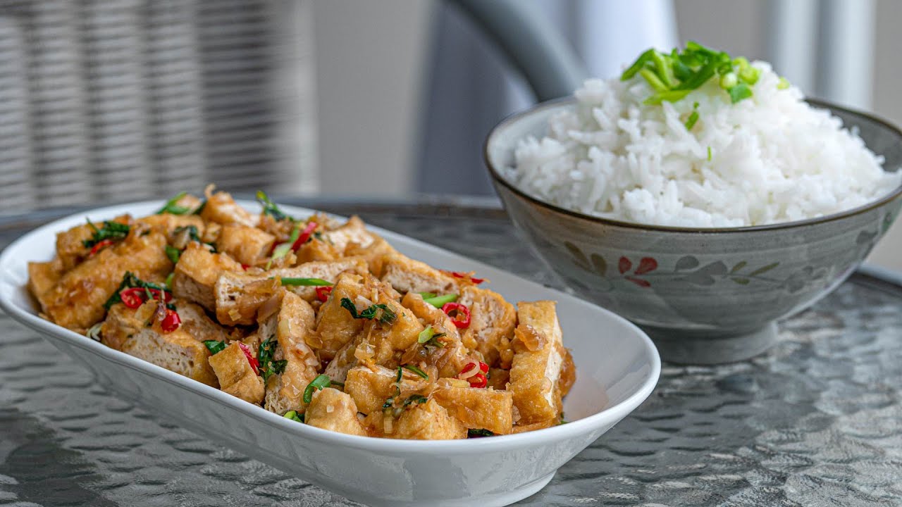 Gebratener Tofu mit Zitronengras - Vietnamesisches Rezept Vegan