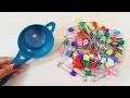 A wonderful vase made with safety pins and strainers