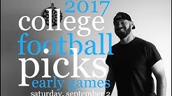 (9-2-17) College Football Picks | Saturday, September 2, 2017 | NCAAF Early Games | CFB Lines & Odds