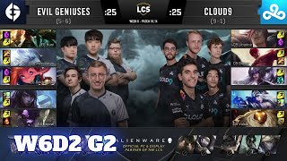 Evil Geniuses vs Cloud 9 | Week 6 Day 2 S10 LCS Summer 2020 | EG vs C9 W6D2