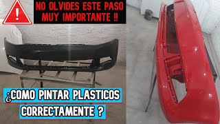 COMO PINTAR  PLASTICOS DE UN  AUTO , PARAGOLPES PLASTICO CORRECTAMENTE ( TUTORIAL)