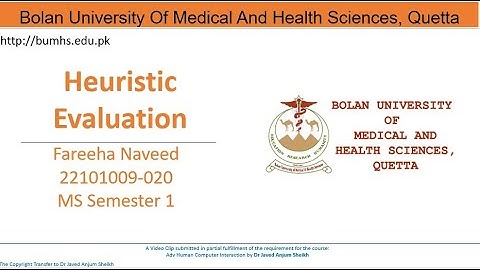 Bolan University of Medical & Health Sciences: Heuristic Evaluation based on Nielsen’s Principles