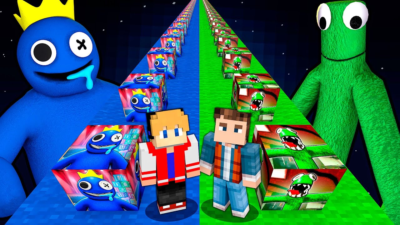 CORRIDA LUCKY BLOCK DO RAINBOW FRIENDS NO MINECRAFT ! (Azul Babão