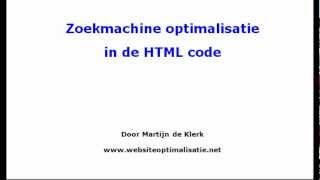 zoekmachine optimalisatie in HTML
