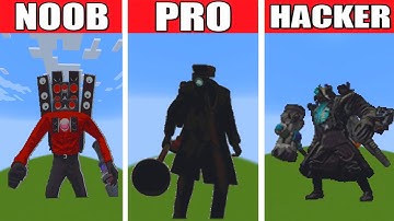 Titan Speaker Man Boss vs Camera Man Pixel Art : Noob, Pro, HACKER! Skibidi Toilet Characters #9
