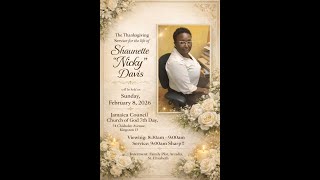 Thanksgiving Service - Shaunette Nicky Davis