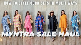 MUST HAVE CORD SETS & MULTIPLE WAYS TO STYLE THEM | MYNTRA SALE HAUL