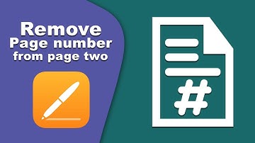 How to remove Page number from page two in Apple pages for iCloud