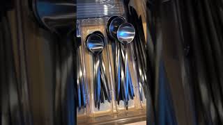 What color is your silverware? Black,Gold or Silver? #kitchenorganization #amazonfinds #ytshorts