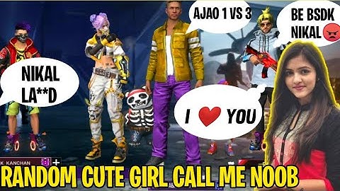 Random  girls call me noob 😡 and i challange 1 vs 3 😂|| free fire noob prank ||abhay111 yt