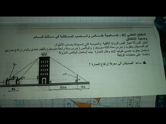 وضعية تخص طالس و النسب المثلثية ( إقرأ الوصف مهم جدا )