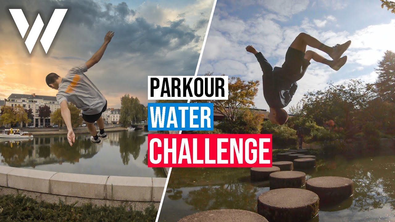 On fait des PARKOUR WATER challenges à NANTES feat Riding zone