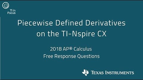 Piecewise Defined Derivatives on the TI-Nspire CX CAS Graphing Calculator