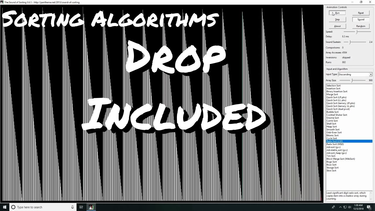 I turned the Sorting Algorithm into a Sorting Algorythm (drop included)