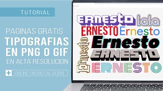 FREE PAGES of TYPOGRAPHIES in PNG and ANIMATED GIFS of MOVIES, SERIES and DRAWINGS