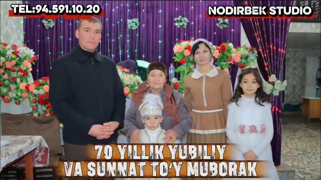 NODIRBEK STUDIO Maskov 70 yillik yubiliy va Sunnat toʻy. Murojaat uchun tel:94.591.10.20