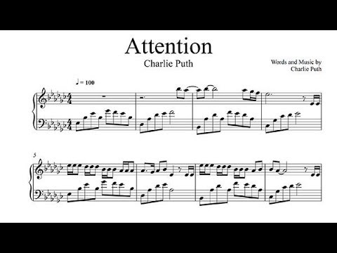 Attention Piano Sheet Music Charlie Puth - YouTube