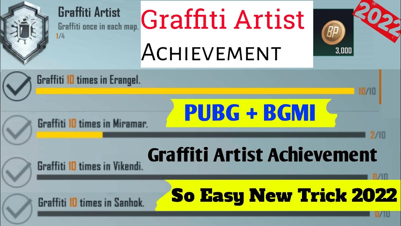 How To Complete GRAFFITI ARTIST Achievement In PUBG MOBILE / BGMI 2023