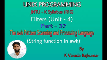UNIX Programming (Part - 37) Filters (String Functions in awk)