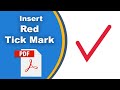 How to insert red tick mark in a pdf file (fill and sign) using adobe acrobat pro dc