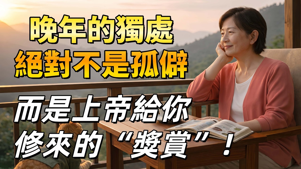 晚年的獨處，絕對不是孤僻，而是上帝給你修來的獎賞！