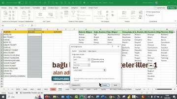 Excel 1 Dakika - Bağlı Liste Kutusu - Bölgeler ve İller - 1