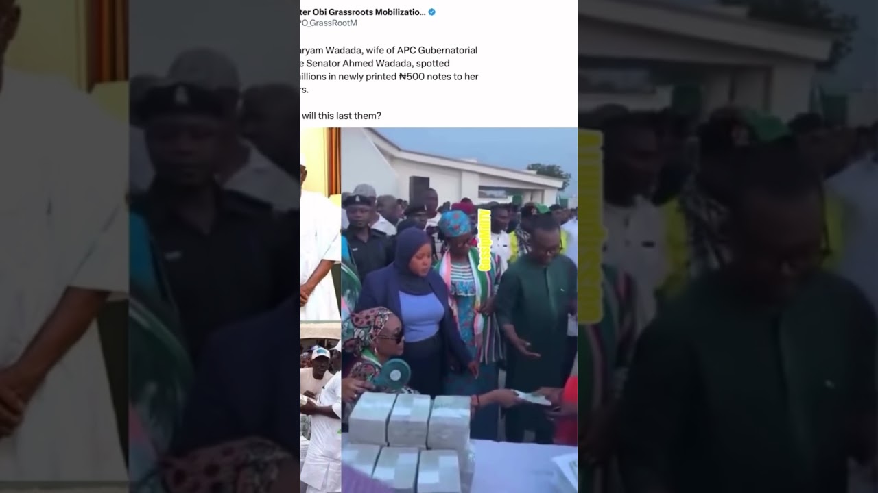 Viral Video captures Wife of Senator  Wadada distributing Cash to Supporters in Nasarawa