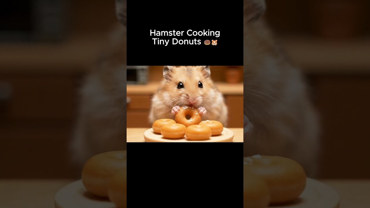 Hamster Cooking Tiny Donuts 🍩🐹 (ASMR)