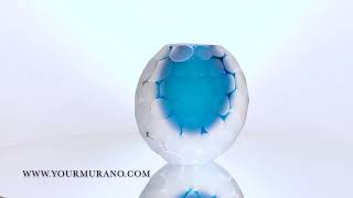 Murano glass decorative vase blue for living room  YOURMURANO