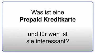 Ist eine Visa Prepaid Karte eine Kreditkarte?