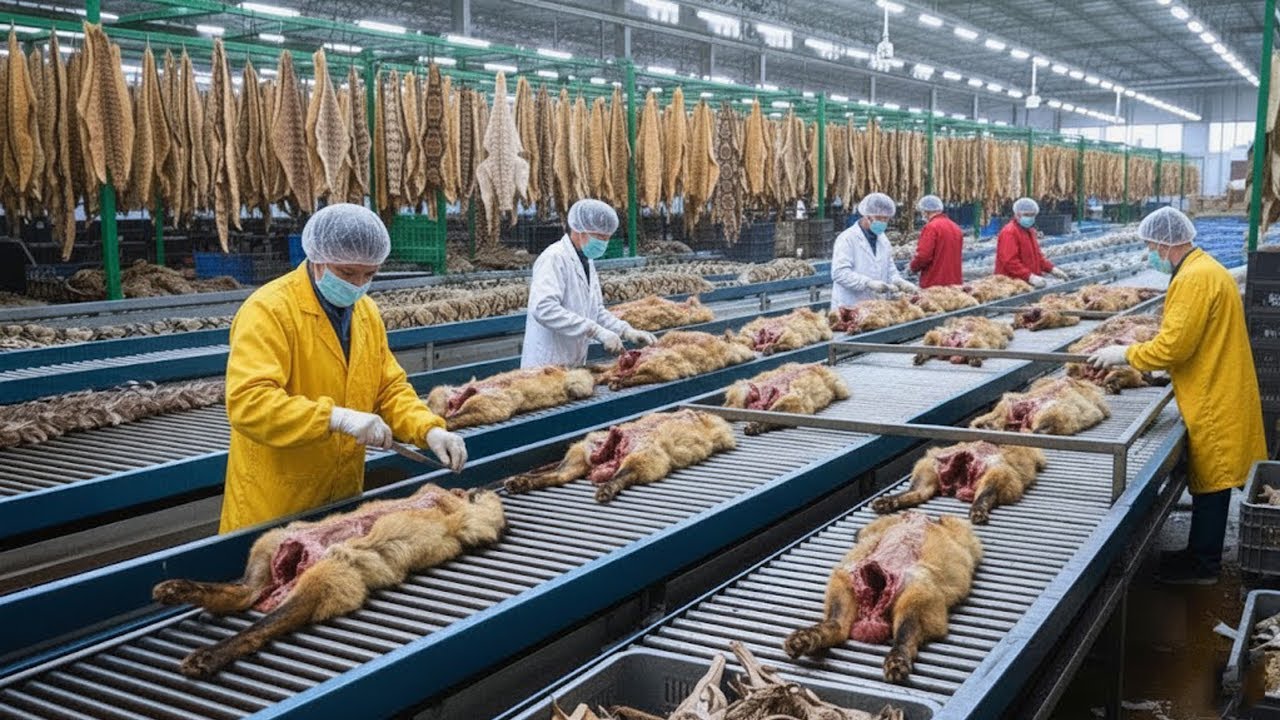 Inside the Fox Fur Mega-Factory: From Farm to Luxury Coat (Full Process)