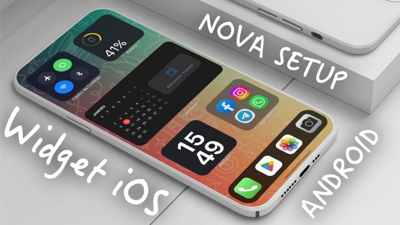 Hora de PERSONALIZAR SEU Smartphone ANDROID com Widget iOS Nova Setup do iPhone