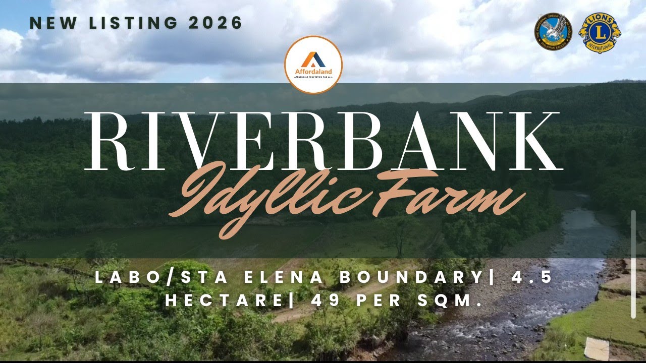 V140 RIVERBANK IDYLLIC FARM| LABO/STA ELENA| 4.5 HECTARES| 49 per sqm(2.2M)#farmforsale #realestate 