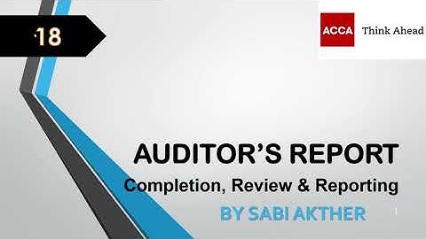ACCA I Advanced Audit & Assurance (AAA) I Auditor