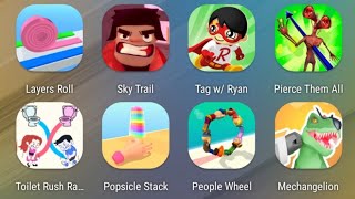 Layers Roll,Sky Trail,Tag With Ryan,Pierce Them All,Toilet Rush Race,Popsicle Stack,People Wheel,..
